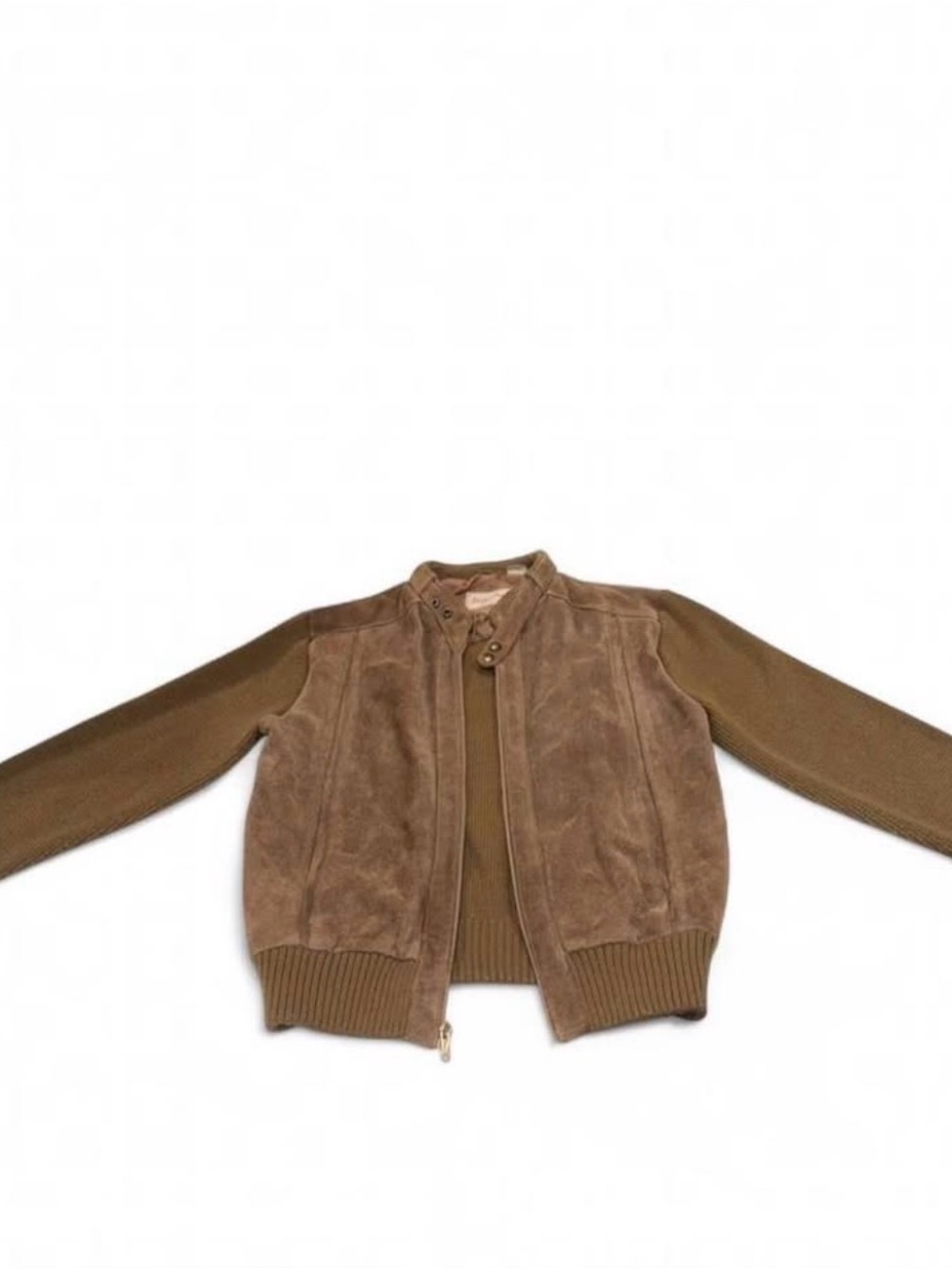 Vintage 70s  Men’s Retro Leather & Knit Bomber Jacket by Mister Man | Large